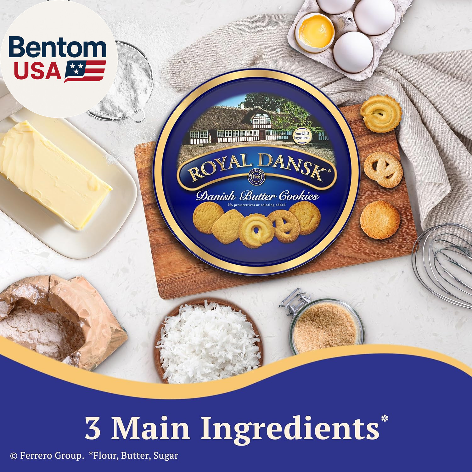 Danish Butter Cookies, Premium Assorted Cookies in a Gift Tin, Great for Sharing