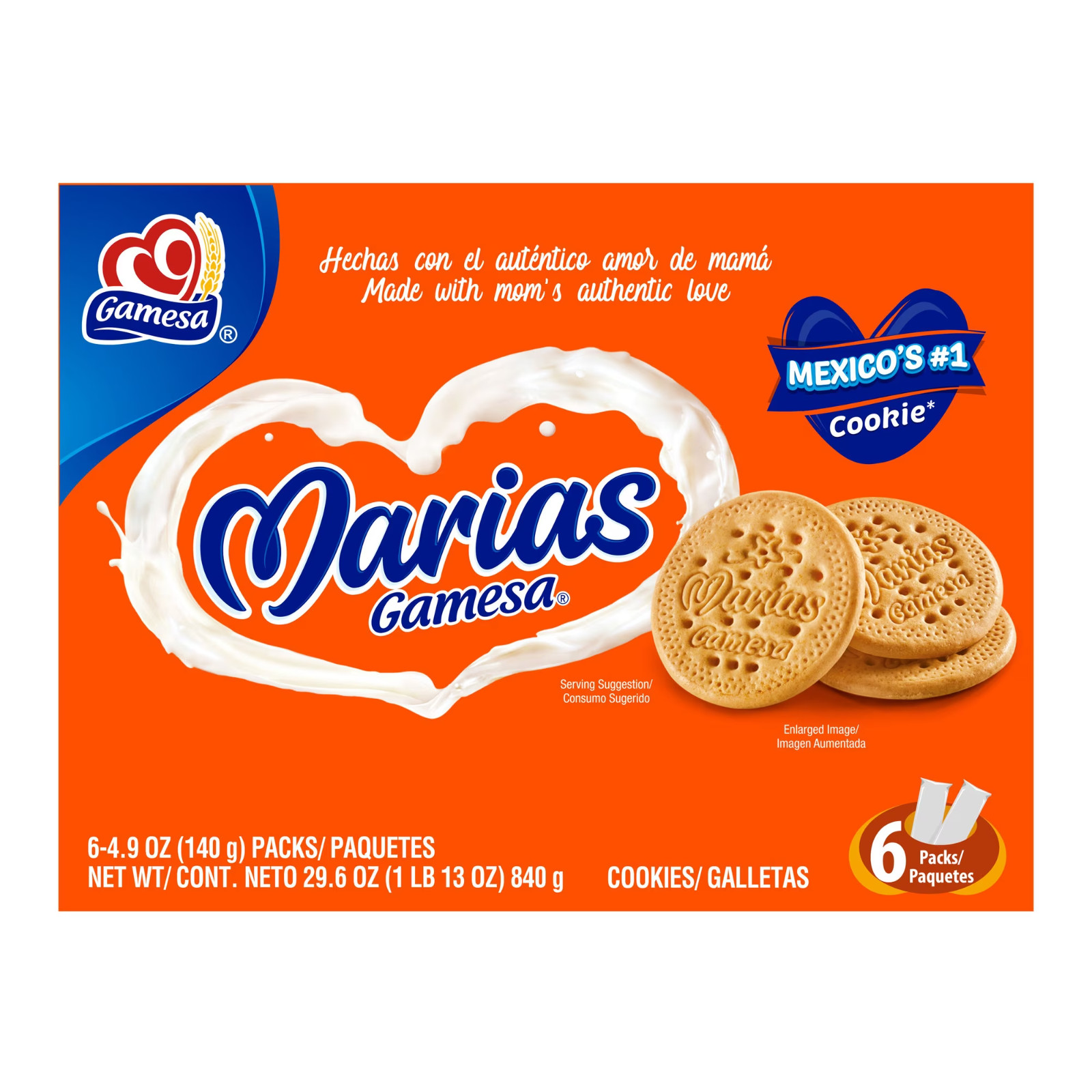 Gamesa Marias Cookies 4.9 oz, 6 Count (128 cookies)