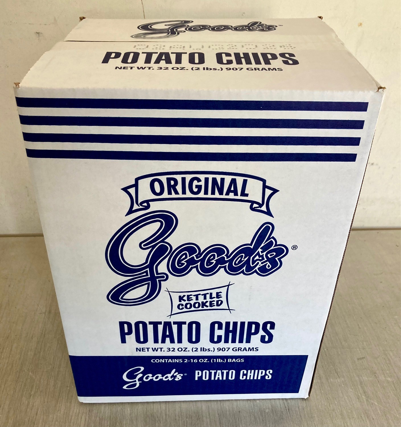 Good’s Goods Original Kettle Cooked Plain Potato Chips 2 lb / 2-Bag Box