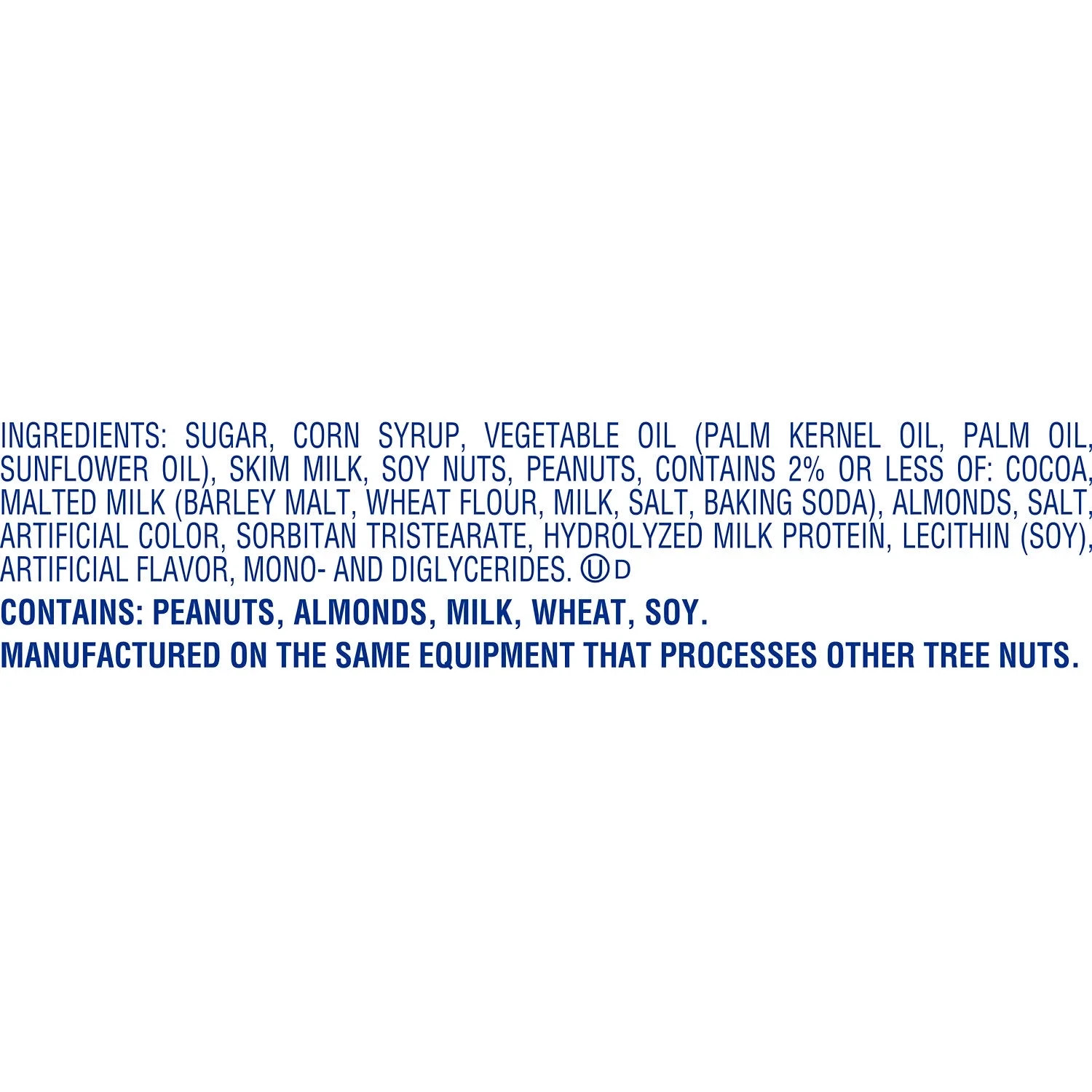 Zero White Fudge, Caramel, Peanut and Almond Nougat Candy, Bars 1.85 oz, 6 Count