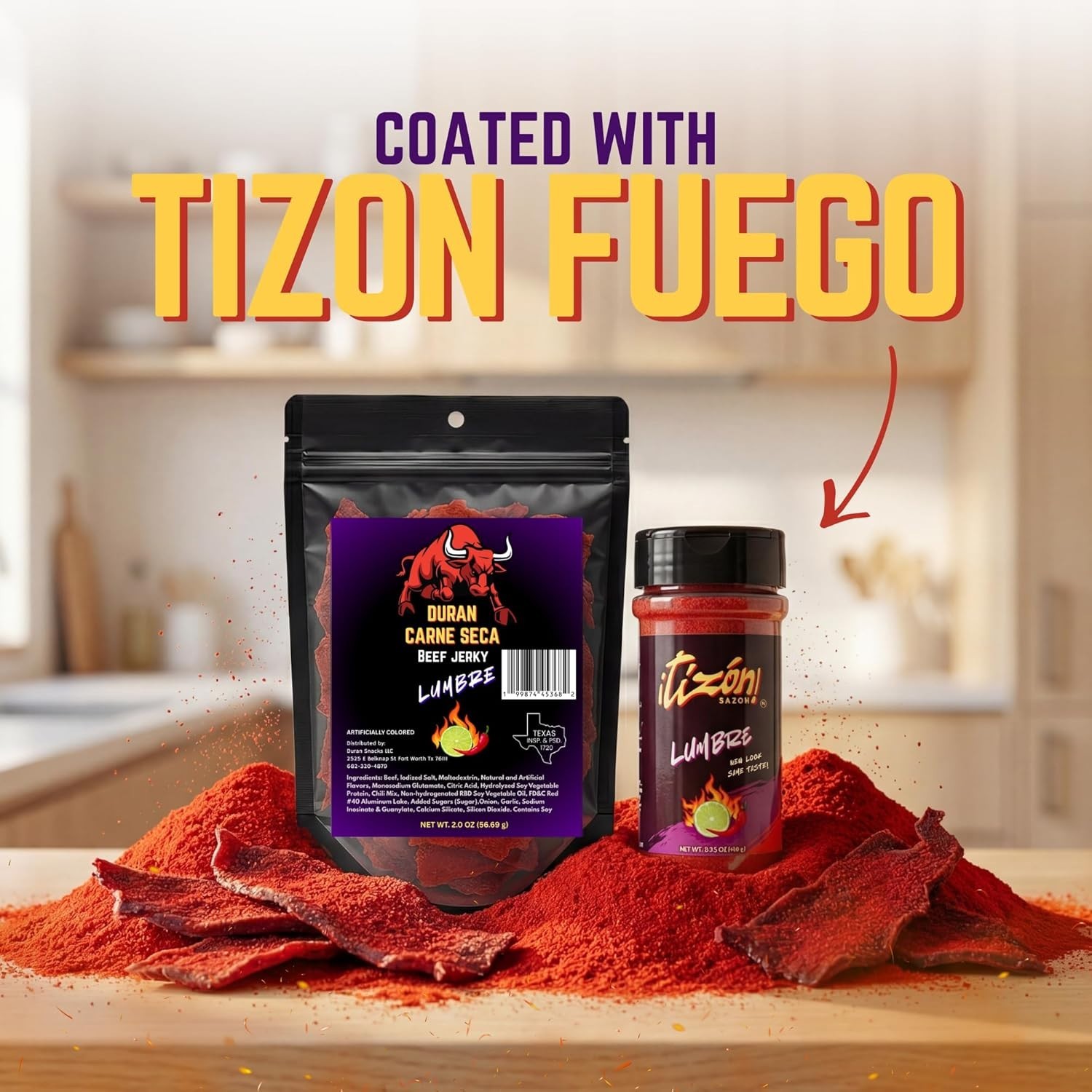 Spicy Fuego Beef Jerky, Authentic Mexican Flavor