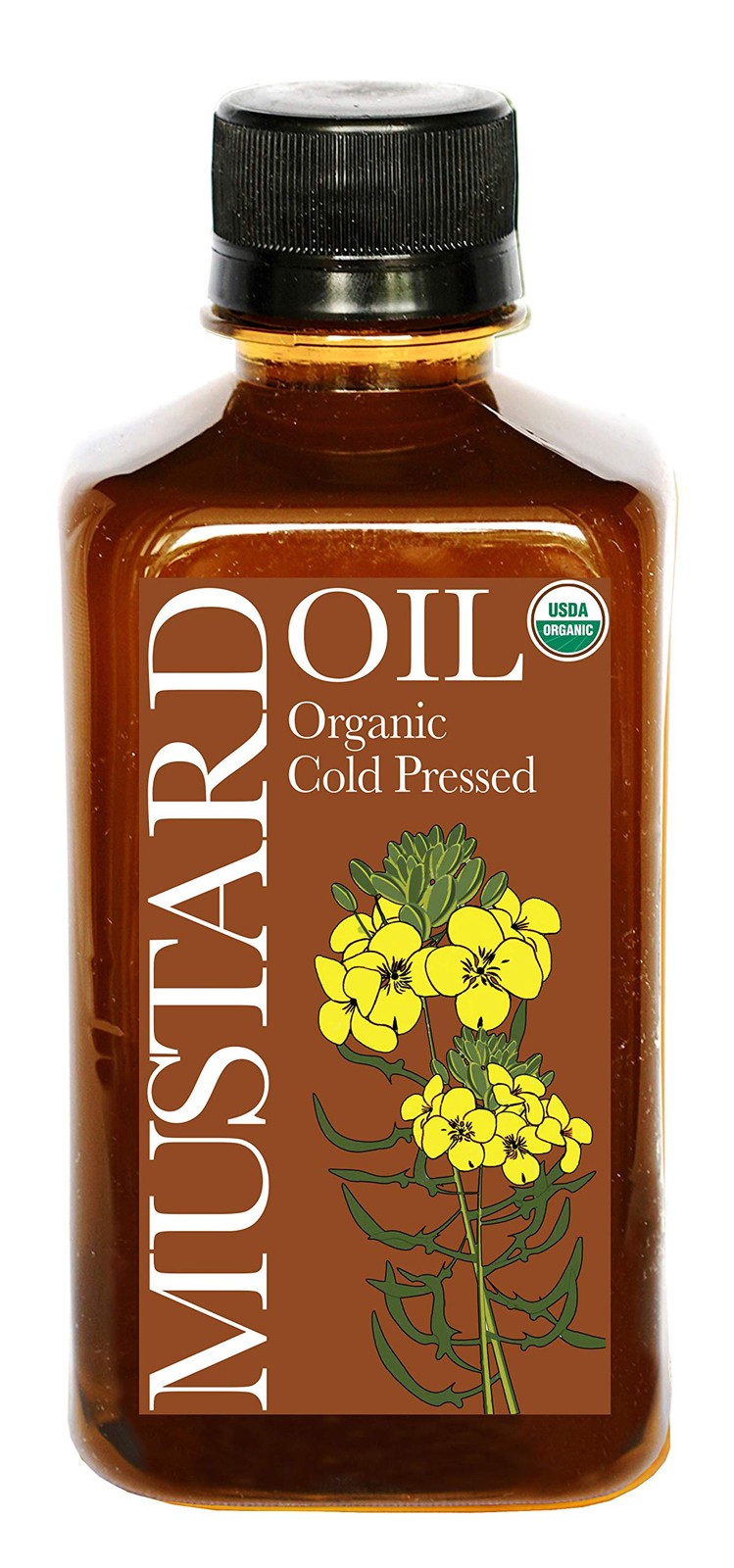 Mustard Oil: CERTIFIED USDA ORGANIC, EXTRA VIRGIN, COLD PRESSED (12 oz)