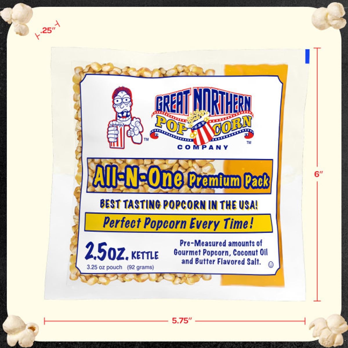 12-Count Popcorn Packs – 2.5 Ounce Kernels Salt Oil by Great Northern