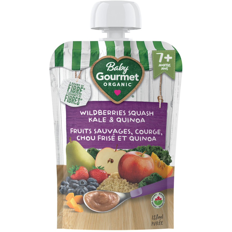 4-Pack Baby Gourmet Organic Puree Wildberries squash kale & quinoa