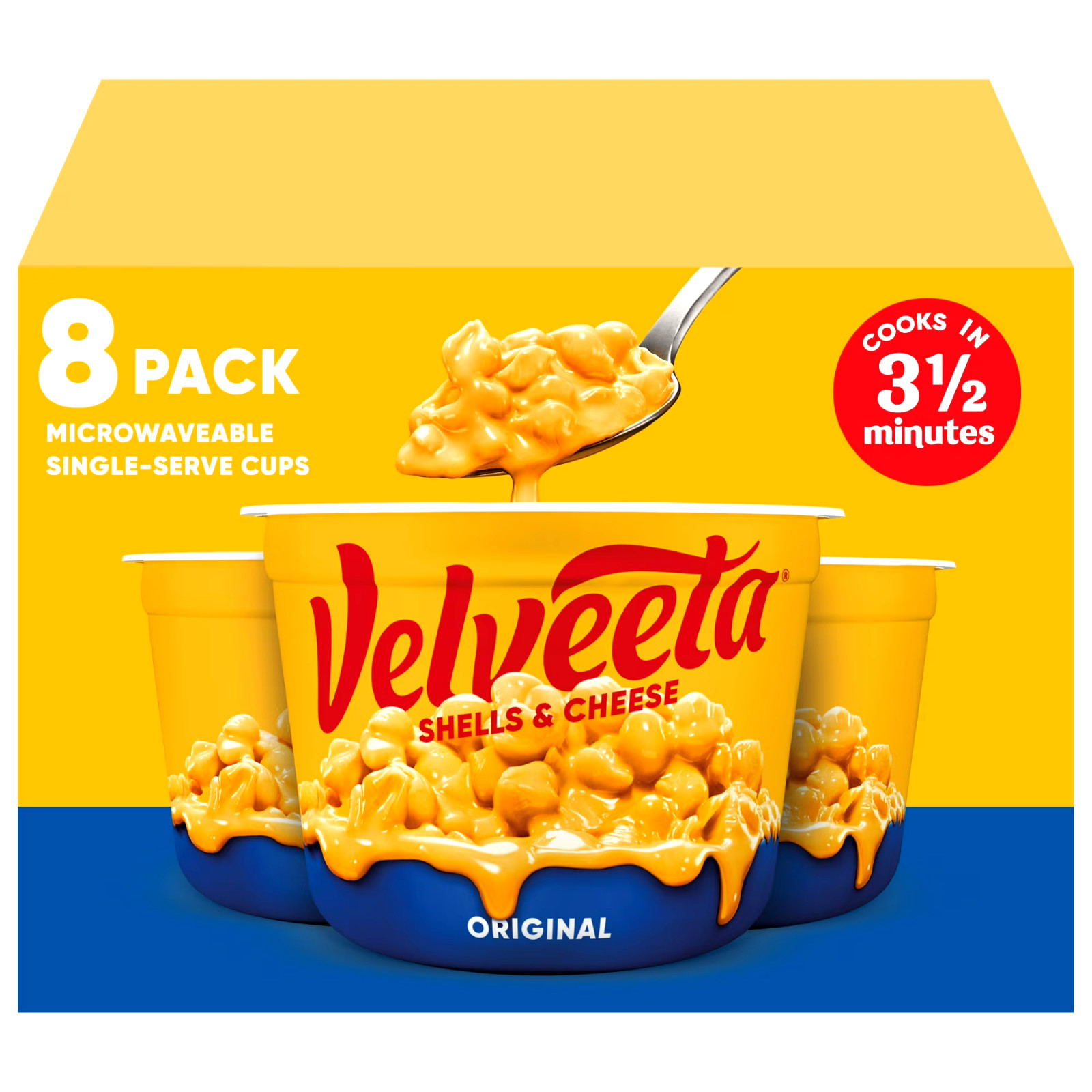 Velveeta Shells and Cheese Mac and Cheese, 8 Cups, for Easy Snacks or Dinner