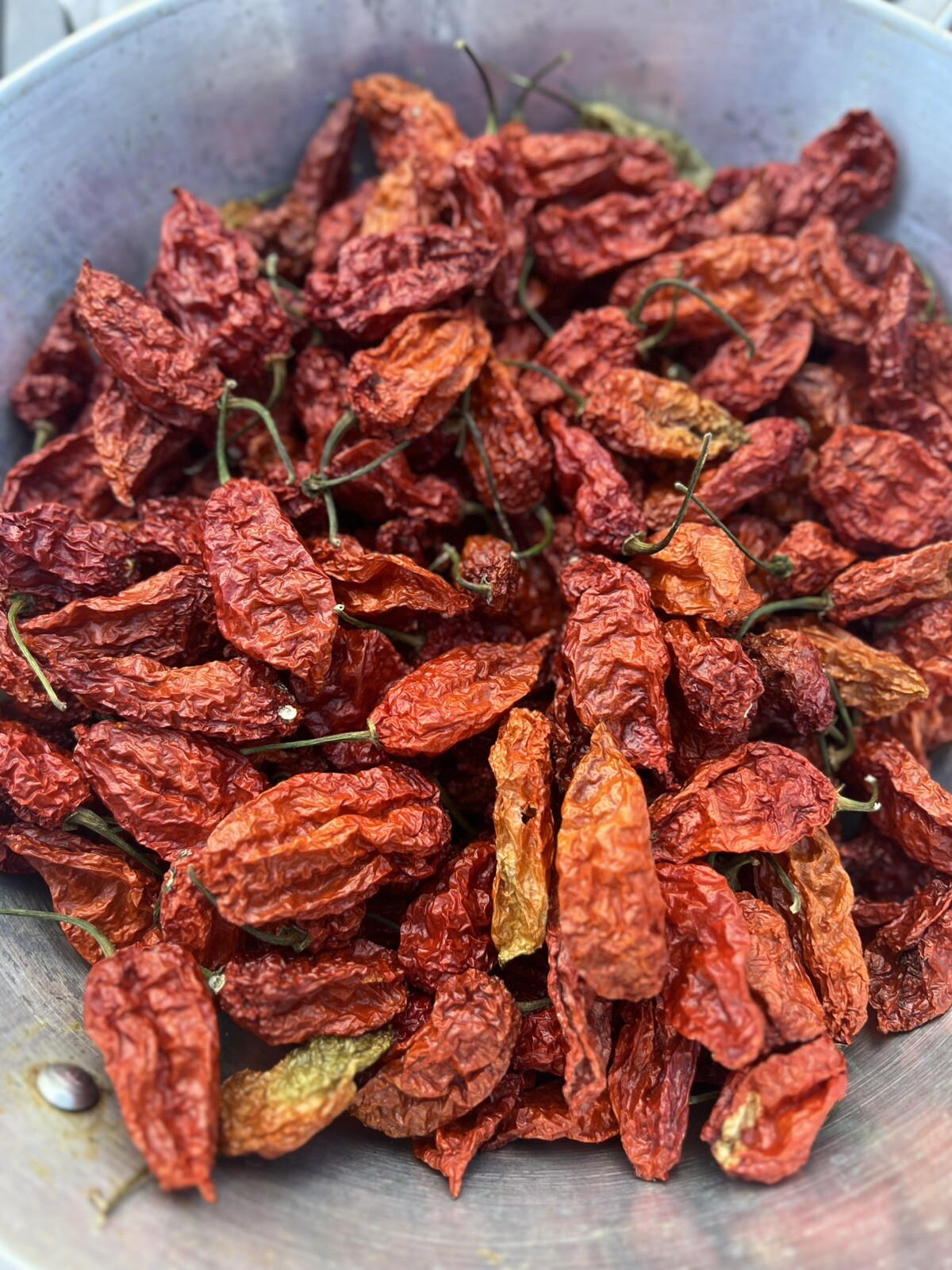 Dried Super Hot Ghost Peppers (Bhut Jolokia Peppers ) Whole Home Grown