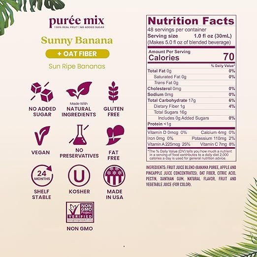 Smartfruit Sunny Banana Purée With Banana, Apple & Pineapple, 48oz