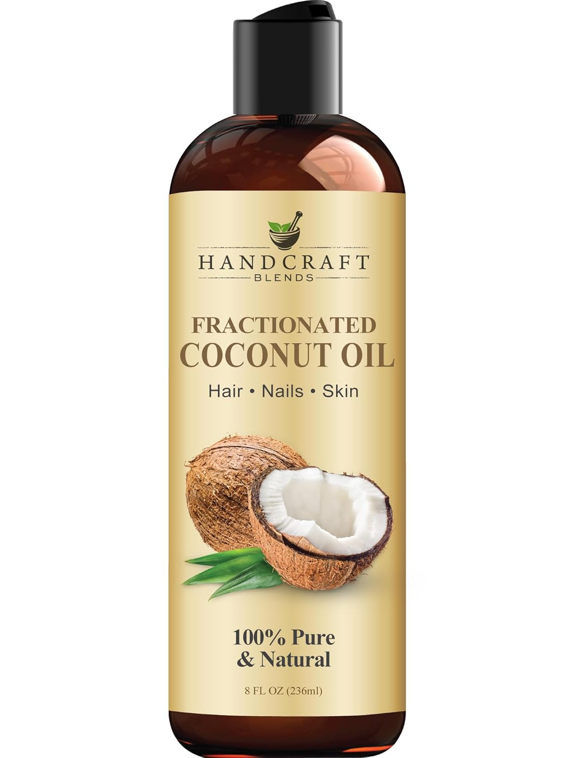 Fractionated Coconut Oil, 100% Pure Carrier Oil for Hair & Skin, 8 fl oz