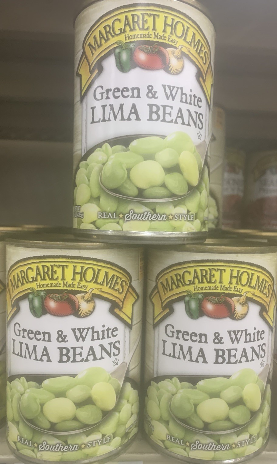 3~ 15 Oz Cans Margaret Holmes Green And White Lima Beans