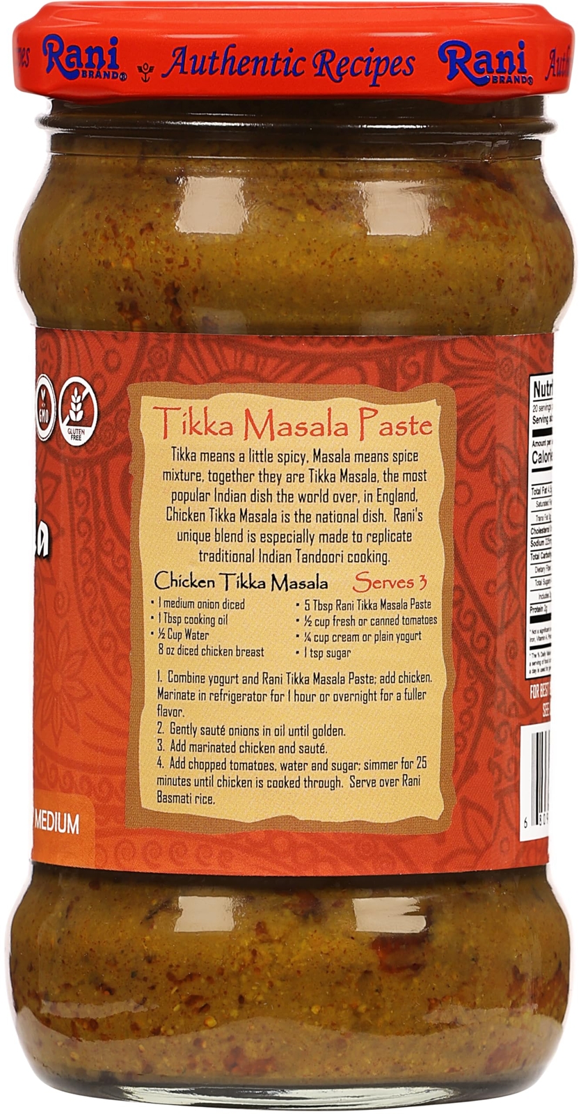 Rani Tikka Masala Cooking Spice Paste 10.5oz (300g) Glass Jar