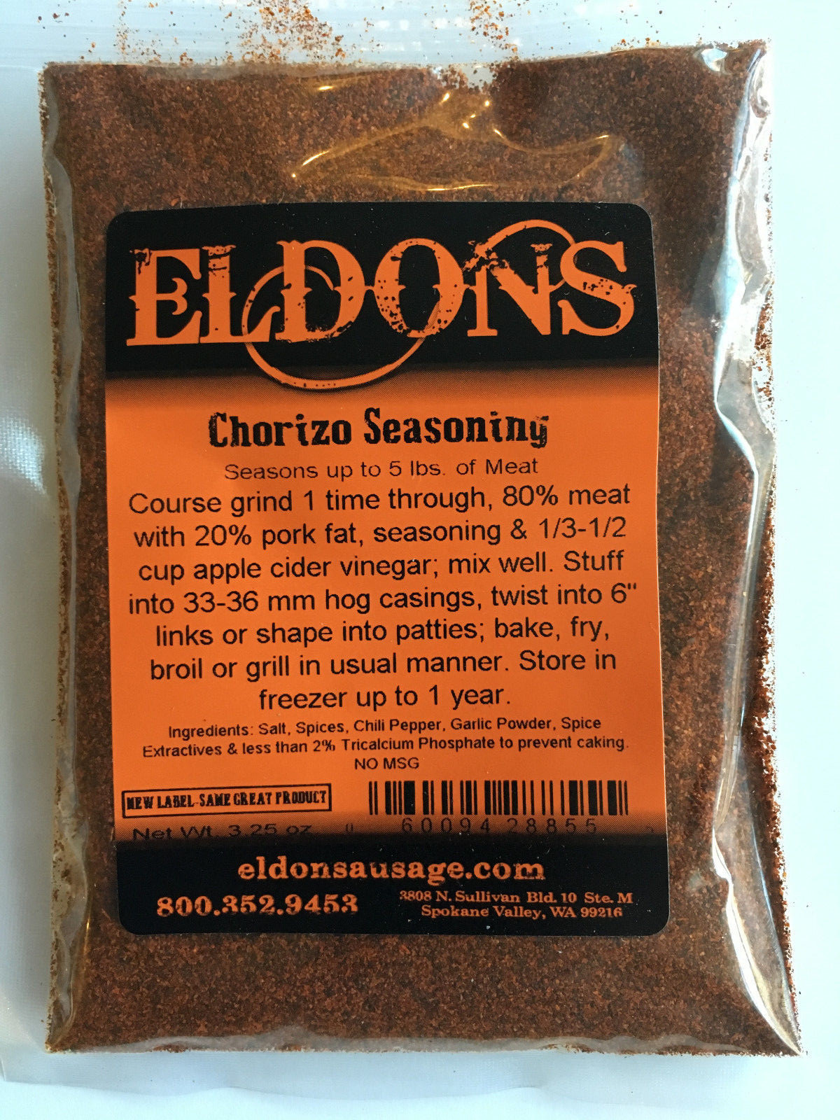 Chorizo Sausage Seasoning Spices with Cure Seasons 5 Pounds of Meat #8855A