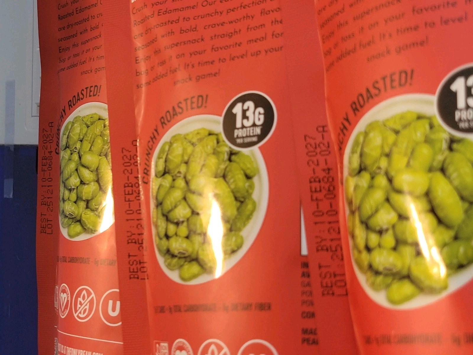 The Only Bean Sriracha Crunchy Roasted Edamame 4 oz Lot of 3 Exp Feb 10 2027