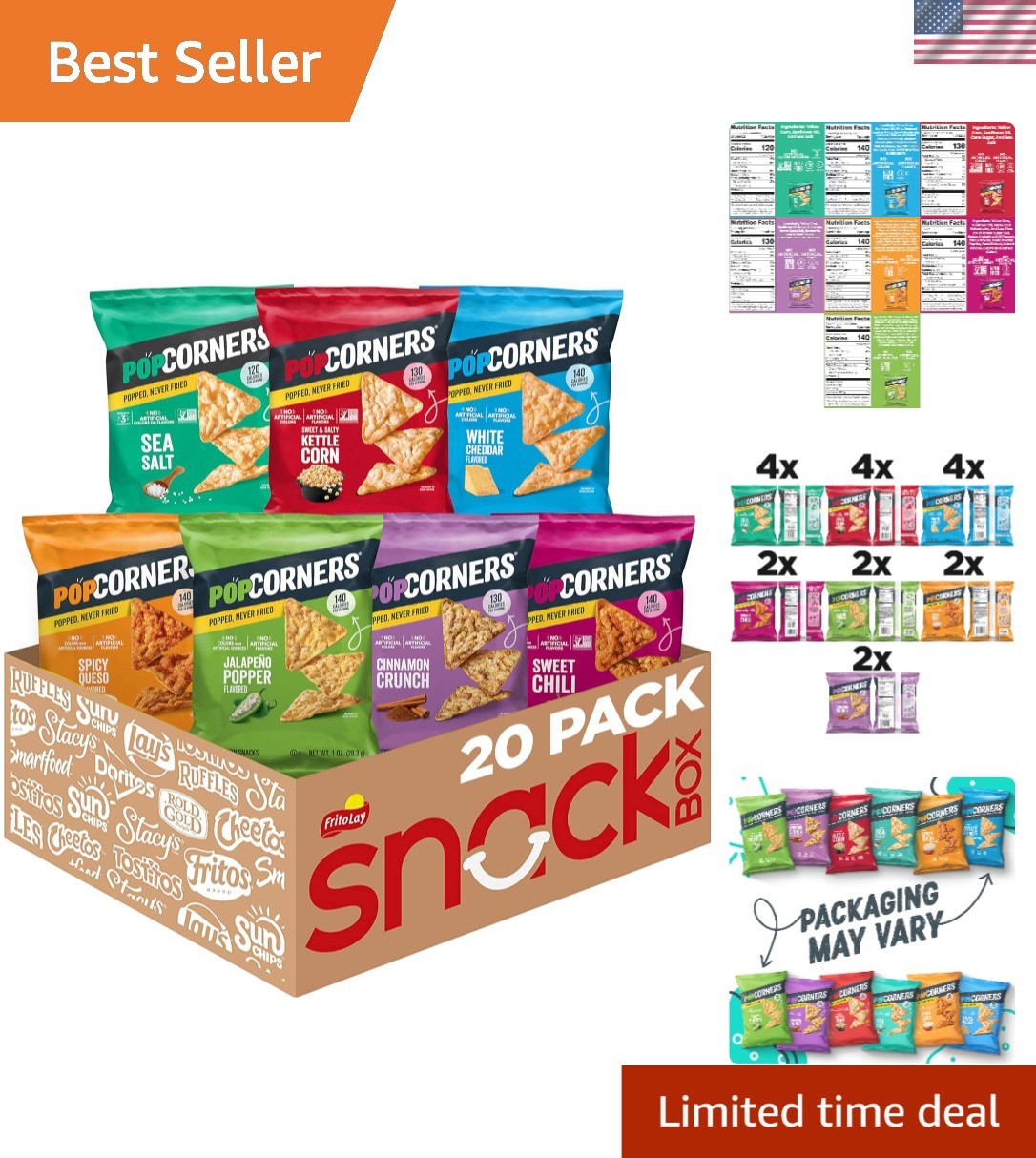 Irresistible Popped Corn Chips – 20 Count Variety Pack, Healthy & Delicious