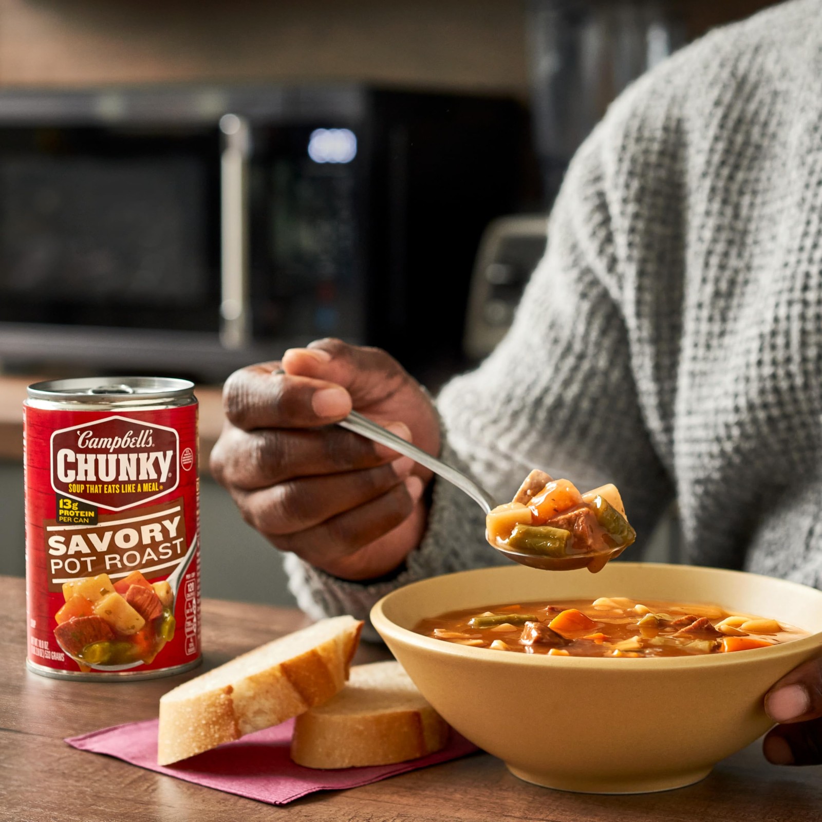 Campbell’s Chunky Soup, Savory Pot Roast Soup, 18.8 oz Can Pack of 12
