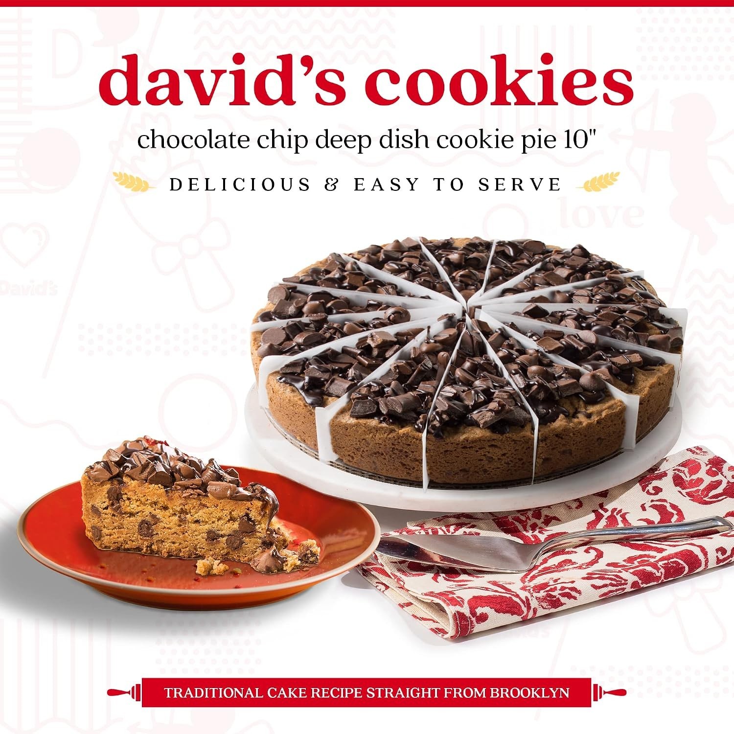 Delicious Hershey’s Kisses Cookie Pie, 10″ × 4lbs