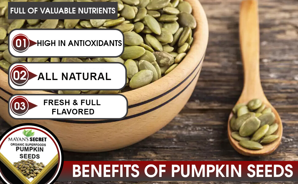 Mayan’s Secret – Raw Pumpkin Seeds Organic 2lb, Parve, Vegan, Non GMO