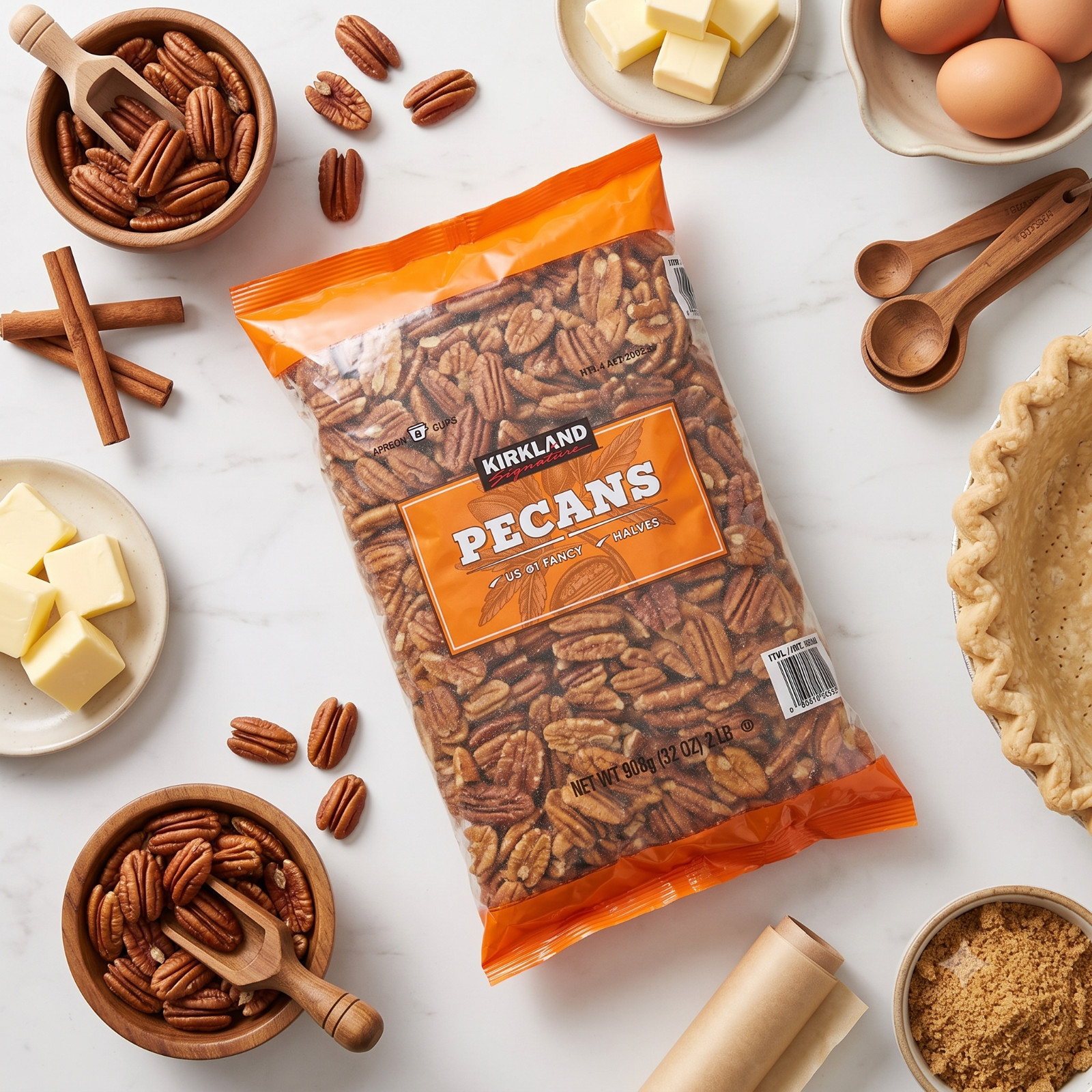 4 Pack Kirkland Signature Pecan Halves, 2 lbs