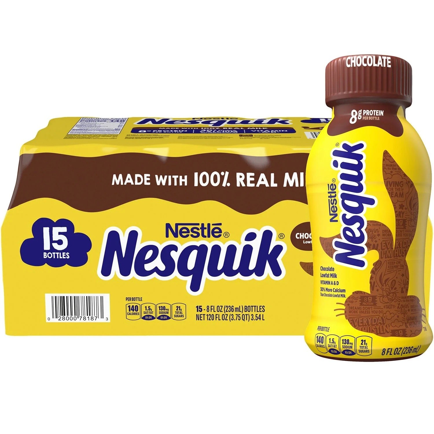 Nesquik Chocolate Milk Beverage 8fl. oz., 15pk. Great Price Free Shipping