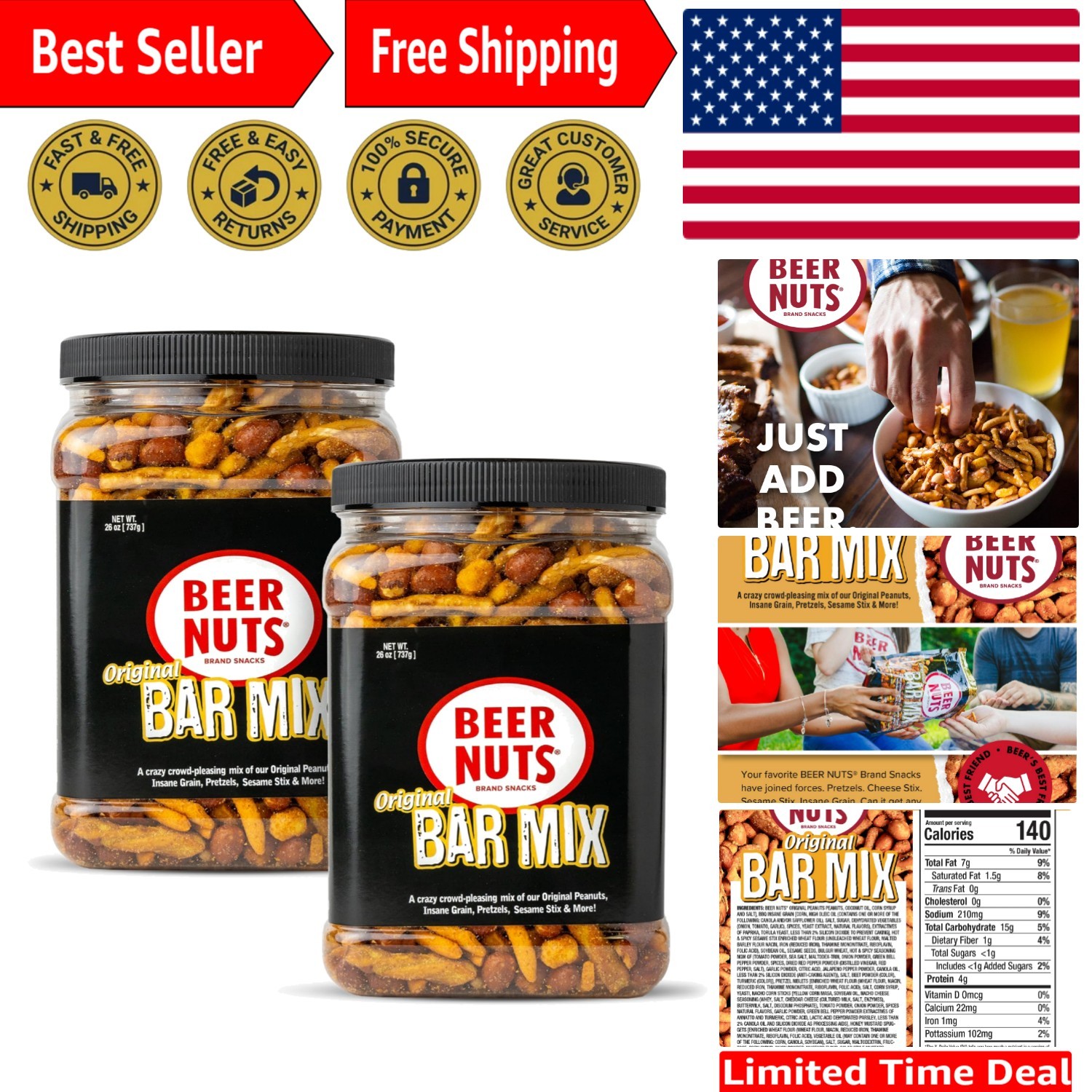 Delicious 26oz Bar Mix Snacks – Perfect for Parties & Beverages