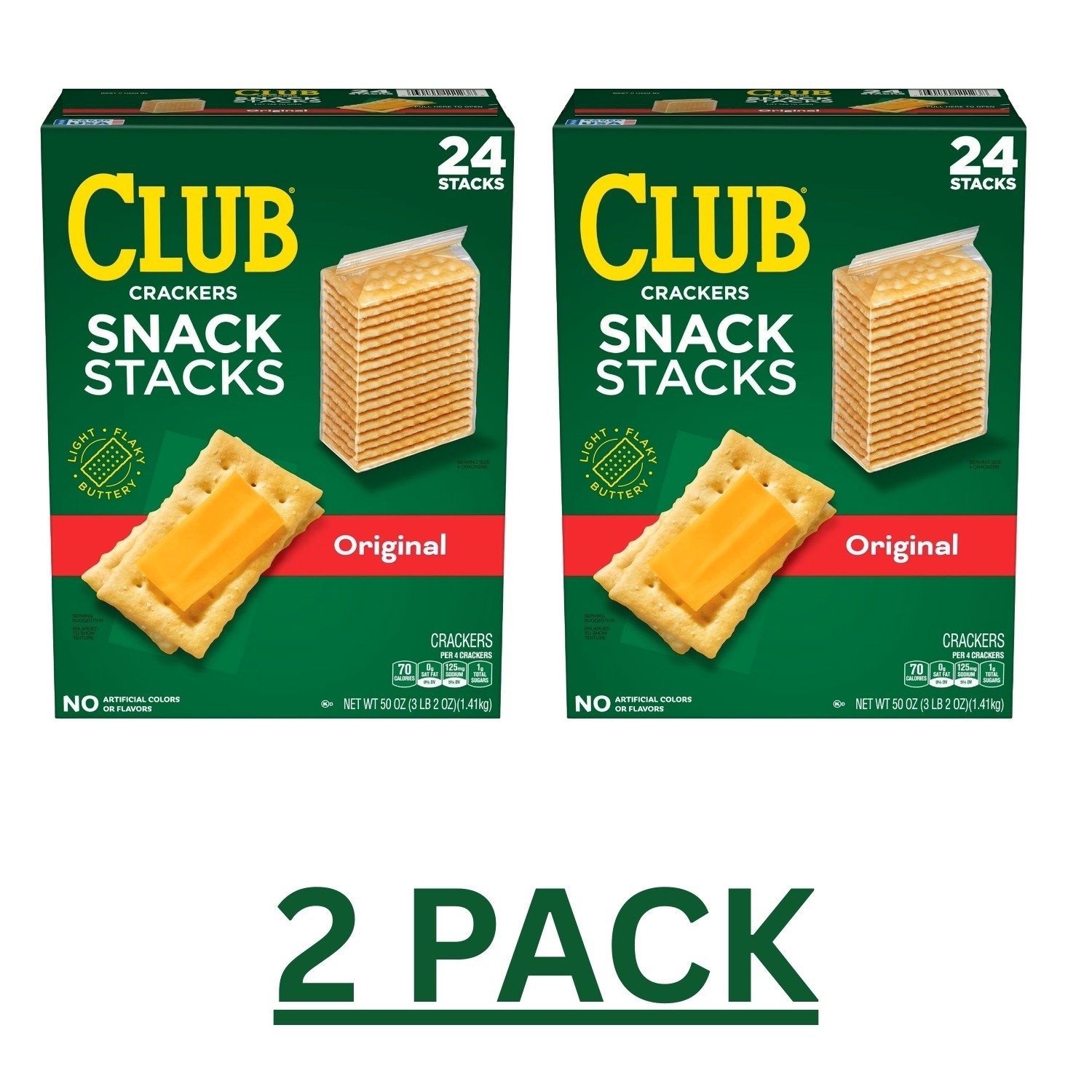 2 Pack Kellogg’s Club Crackers,Snack Stacks,2.08 oz (48 Pack Total)Free Shipping