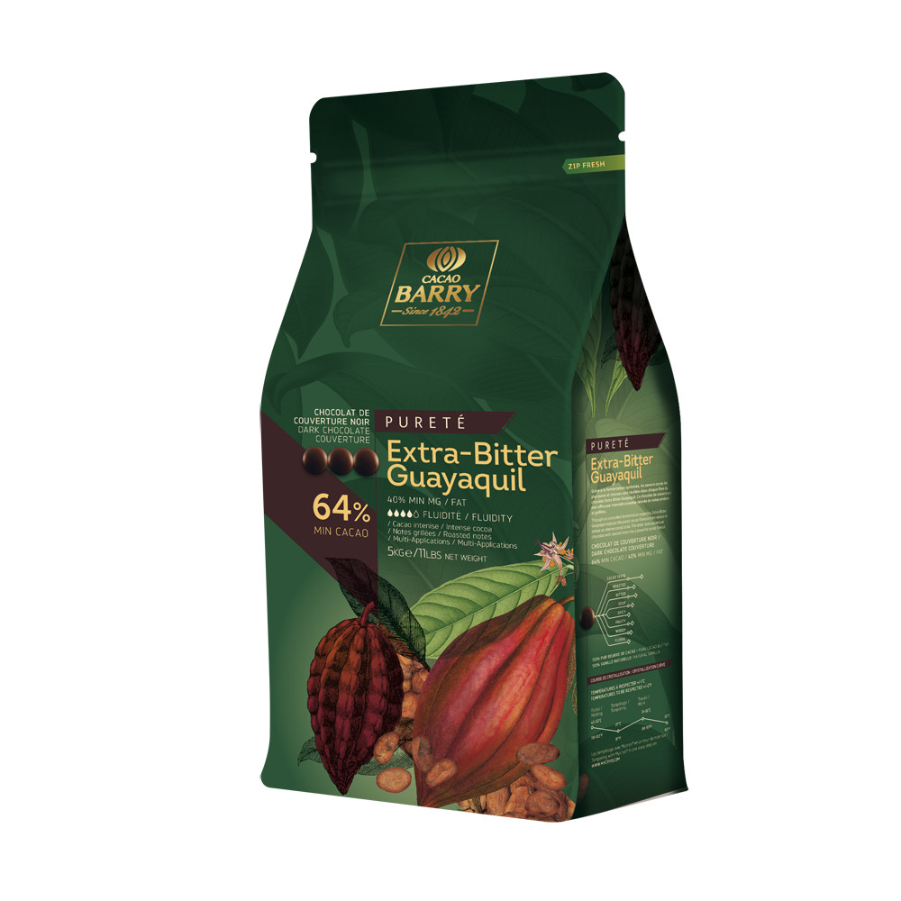 Cacao Barry Extra-Bitter Guayaquil 64% Dark Couverture Chocolate Discs