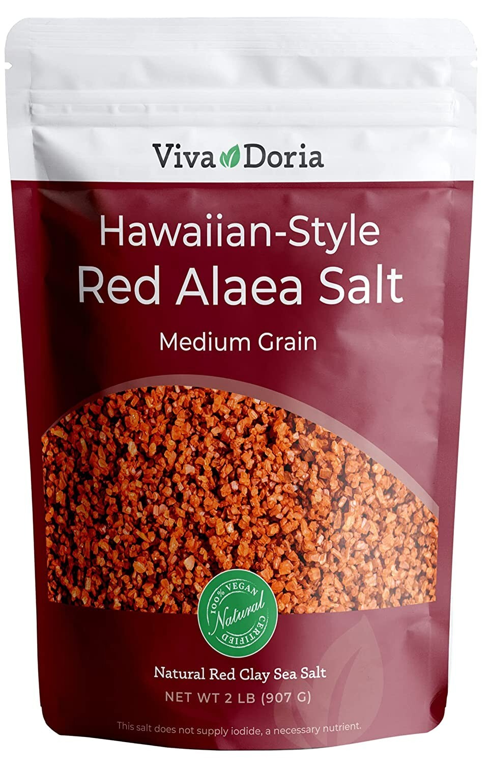 Viva Doria Hawaiian Red Alaea Pacific Sea Salt (2 lbs Medium Grain)