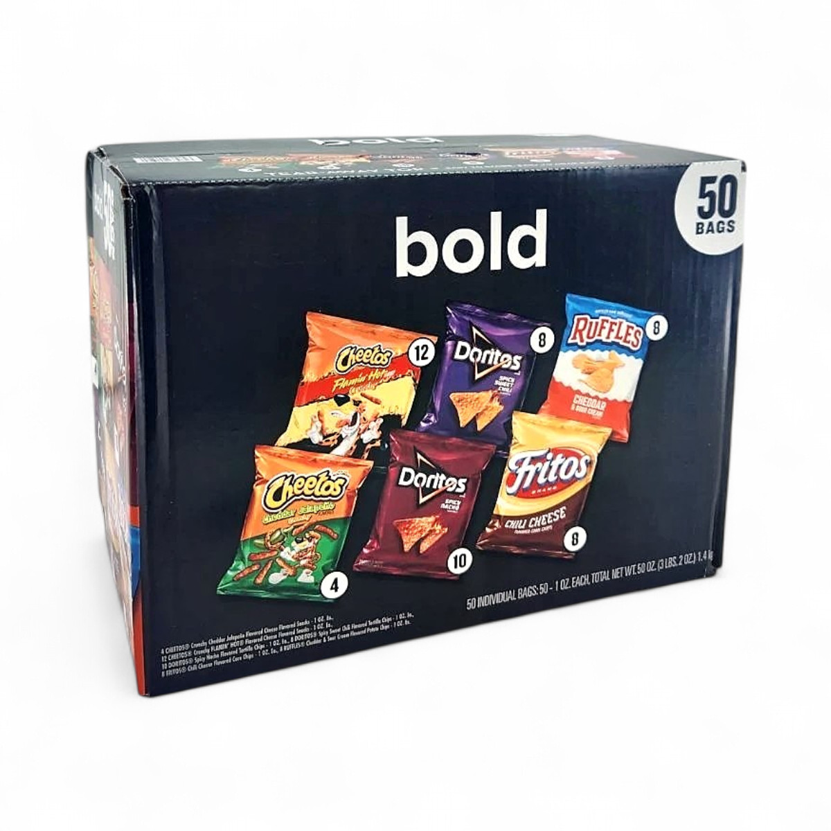 Frito-Lay Bold Mix Variety Pack Chips, 1oz Snack Bags, 50-Pack
