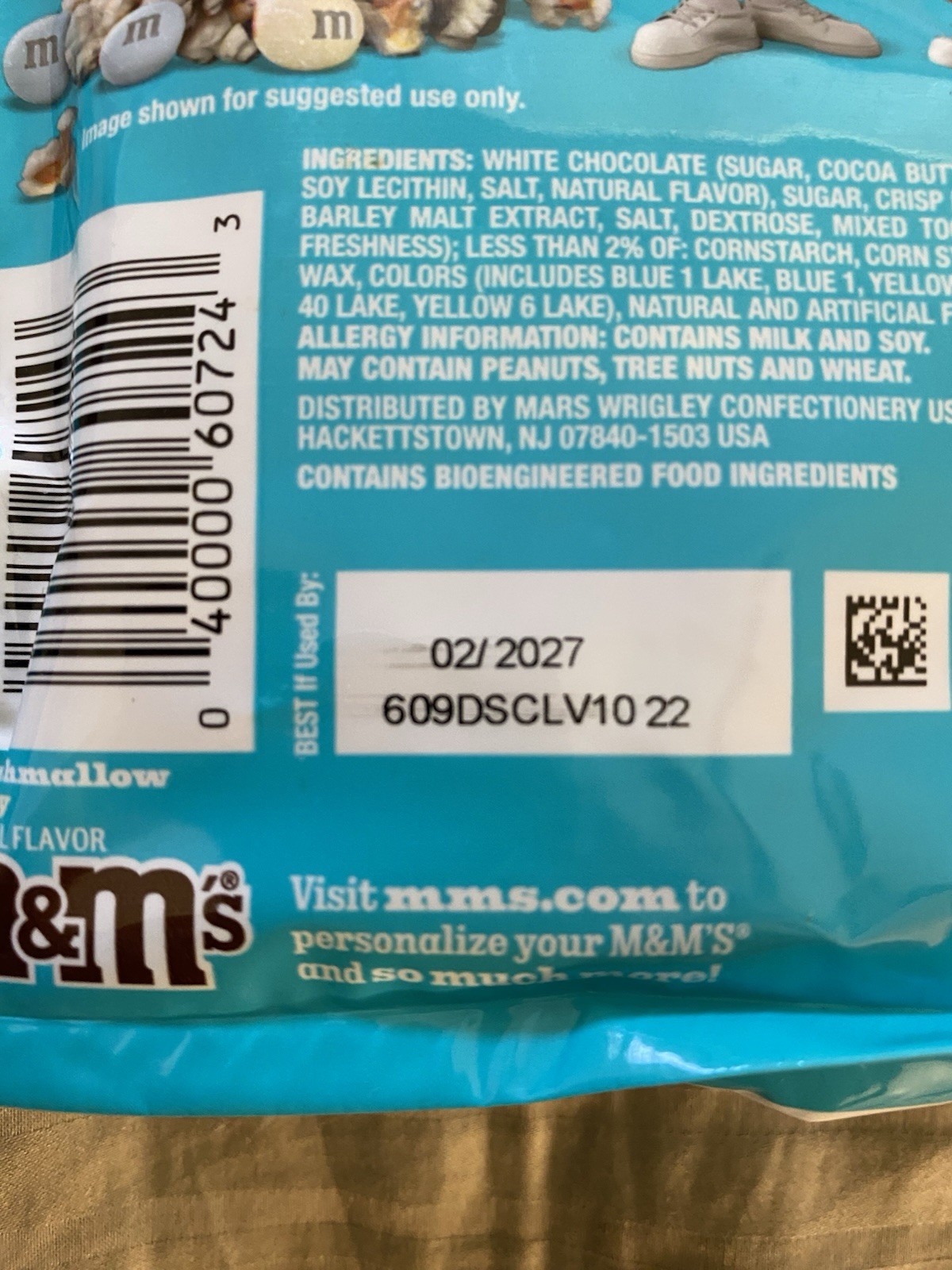 NEW ONLY AT TARGET M&Ms MARSHMALLOW CRISPY WHITE CHOCOLATE BAG 7.4OZ