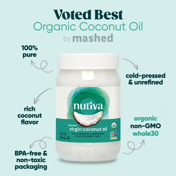 Nutiva Organic, Cold-Pressed, Unrefined, Virgin Coconut Oil from Fresh, non-GMO,