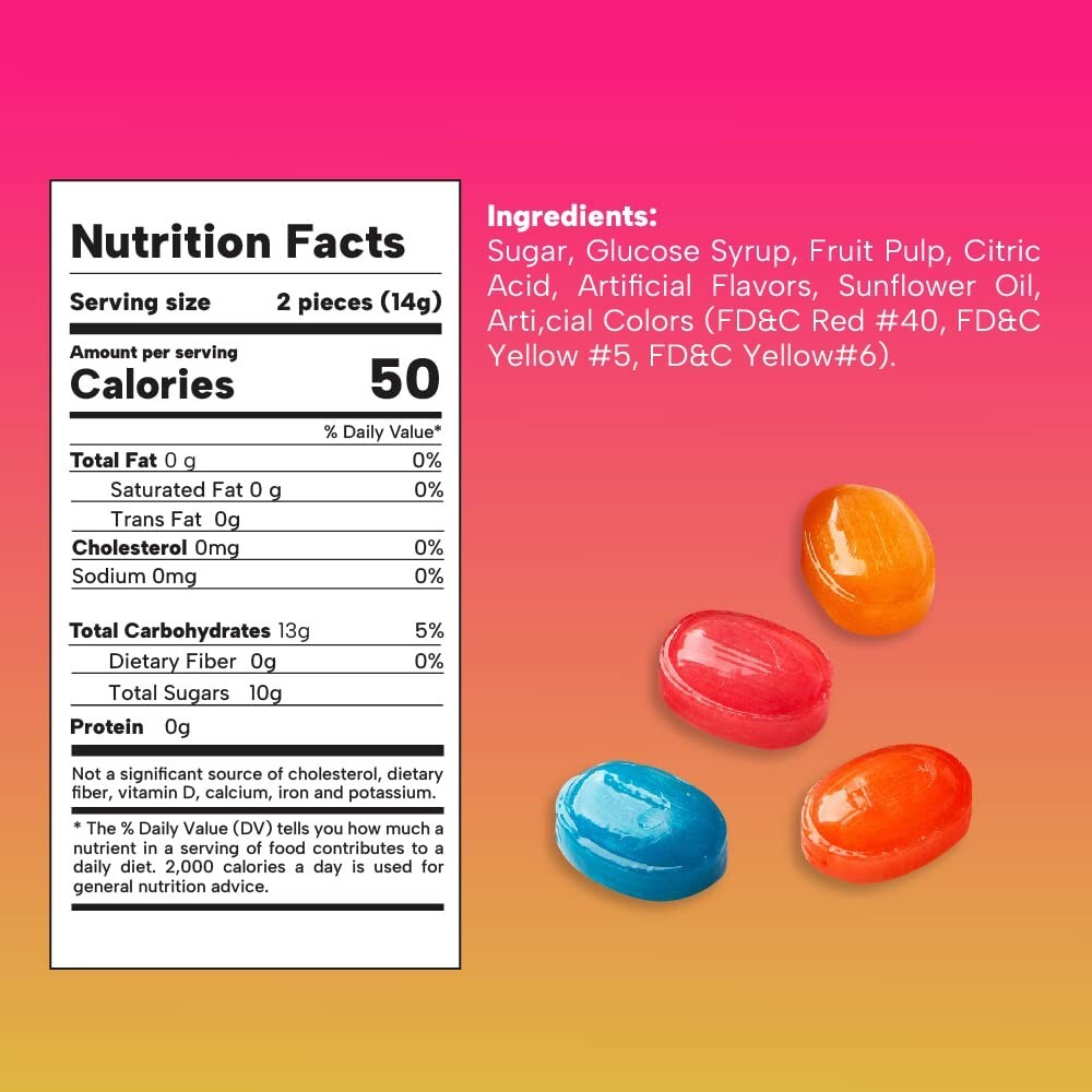 Arcor Fruit Filled Hard Candy Bon Bons, Assorted Flavors Candy, 2 Pound Bag