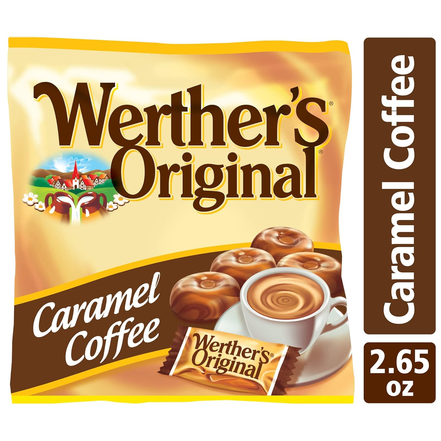 Hard Caramel Coffee Candy, 2.65 Oz Bags (Pack of 12)