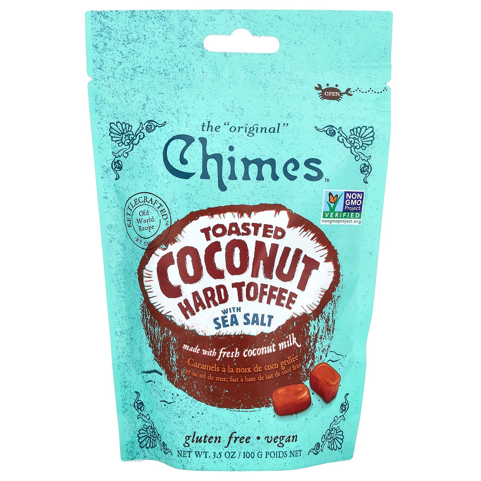 Toasted Coconut Hard Toffee with Sea Salt, 3.5 oz (100 g)