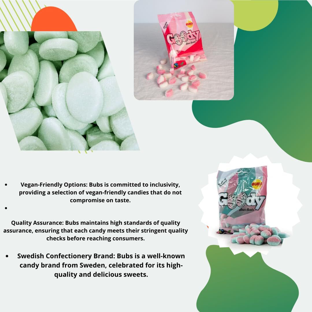 Bubs Raspberry Caramel Sour Candy 2 Pack Fairtrade 90g Blueberry Flavor