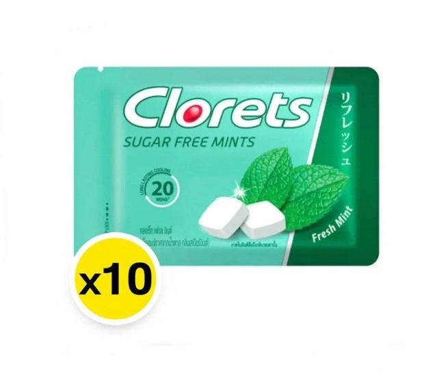 10x Clorets Sugar Free Fresh Mint Candy Fresh Breath Refreshing After Meals
