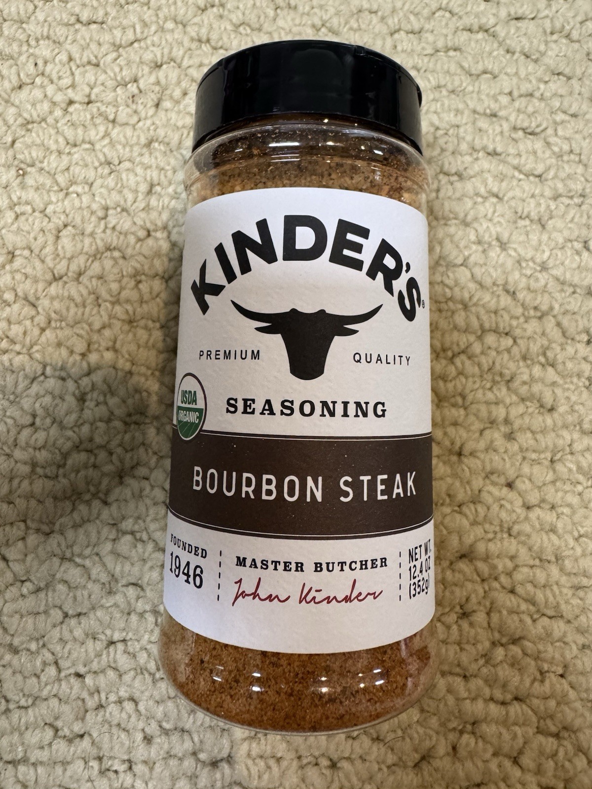 Kinder’s Bourbon Steak Seasoning 12.4oz Each Exp 7/28 Sea Salt Award Winning