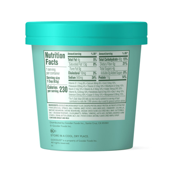6 pack,Goodles Mac, Cheese Cheddy Mac Microwaveable Macaroni Cup,2.2oz.