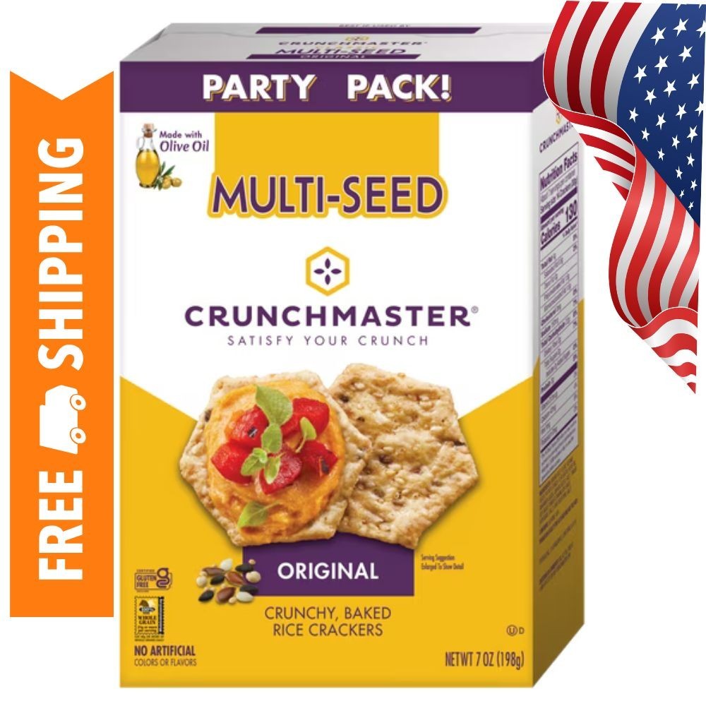 Crunchmaster Multi-Seed Original Gluten-Free crackers, Party Pack, 7 oz. Bag in