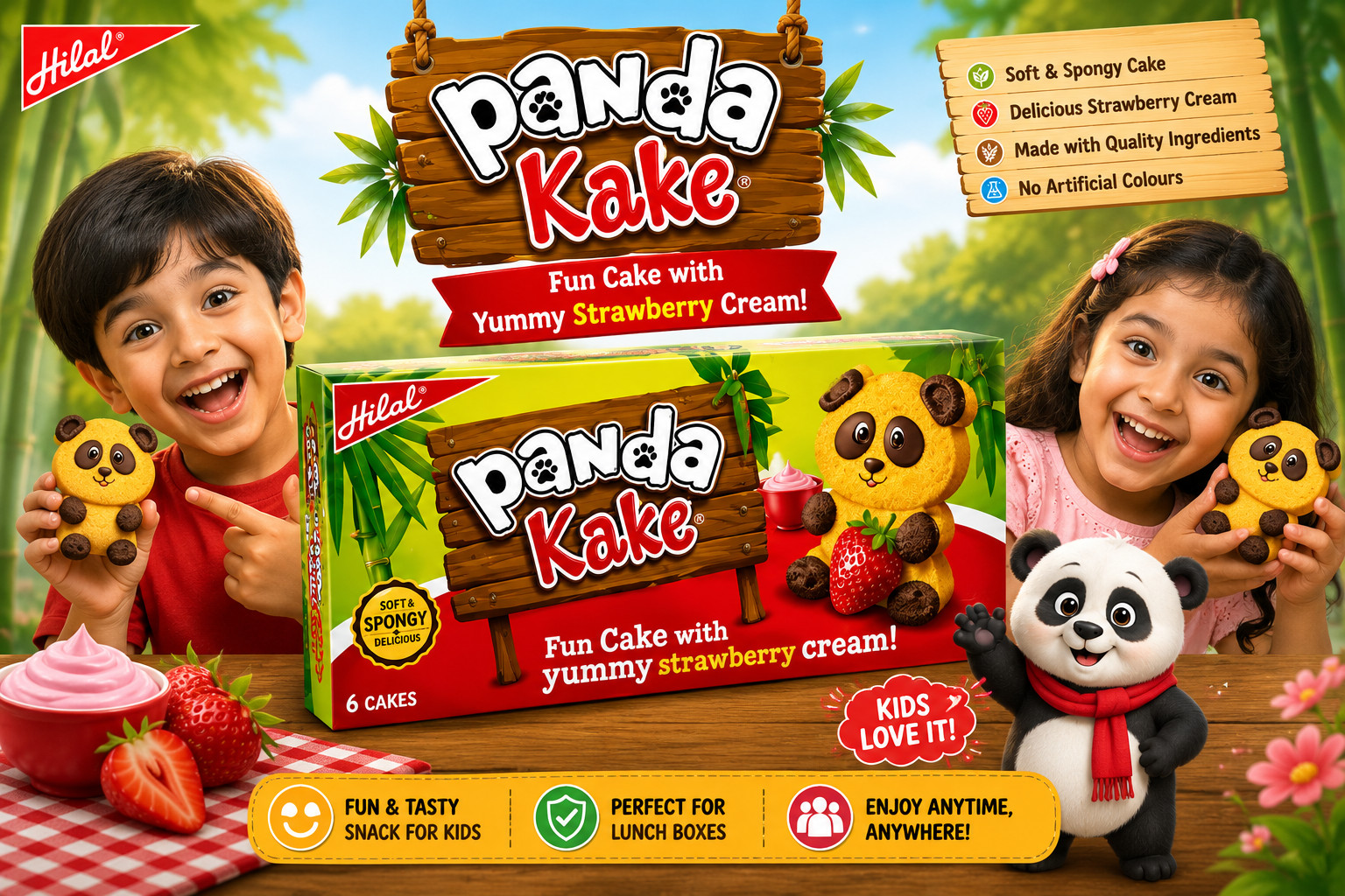 Panda Kake Strawberry Sponge Cakes 1 Box 8 Individually Wrapped Soft Snacks