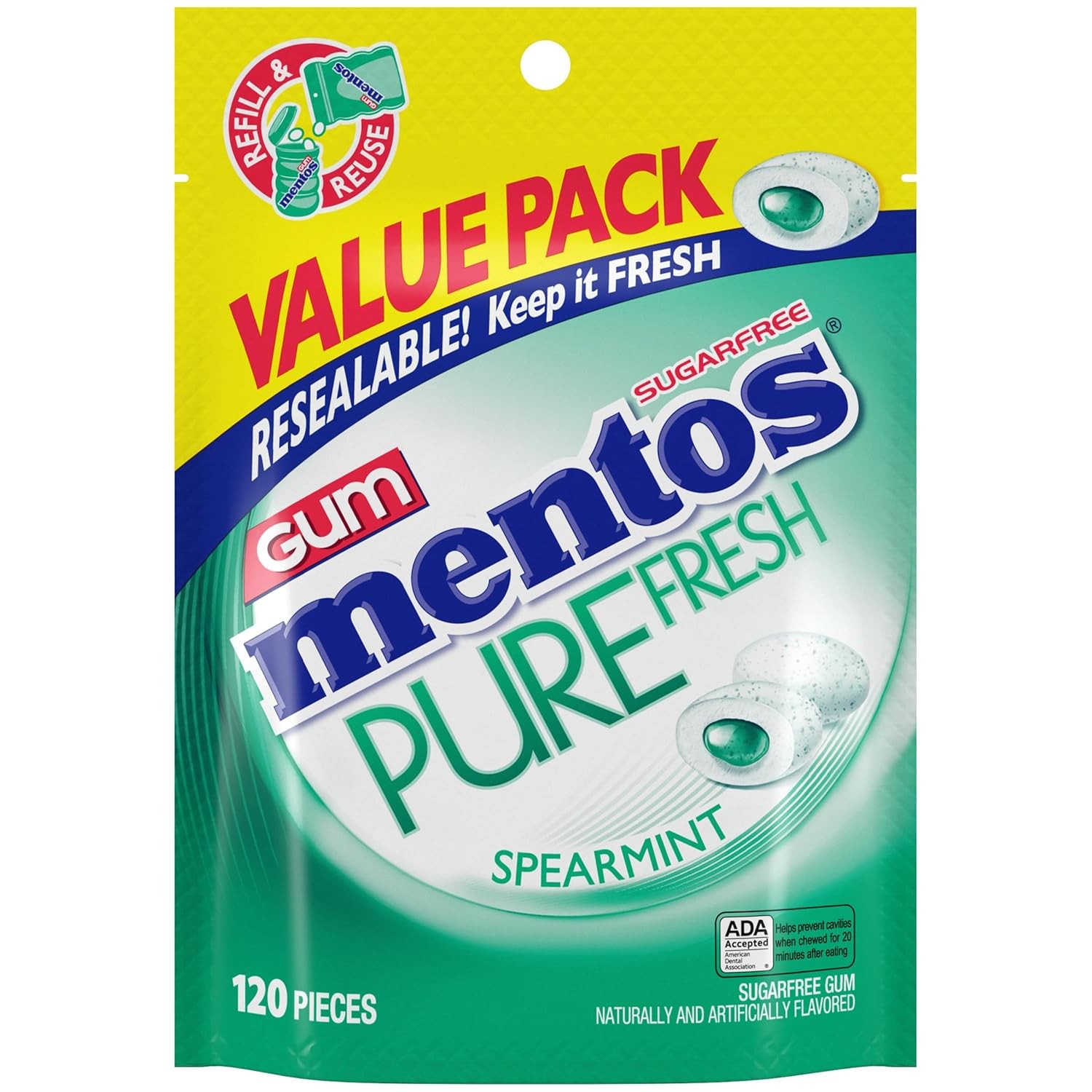 Sugar Free Spearmint Xylitol Chewing Gum Bulk 120 Piece Fresh Breath Mint Gum