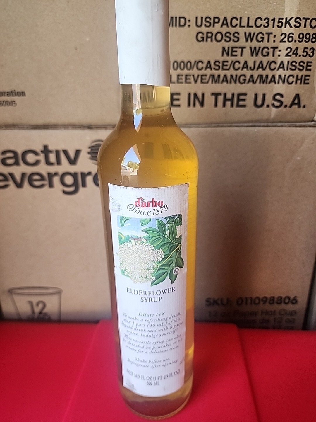 D’arbo Syrup Single Bottle Elderflower 500ml 16.9oz Bottles From Austria