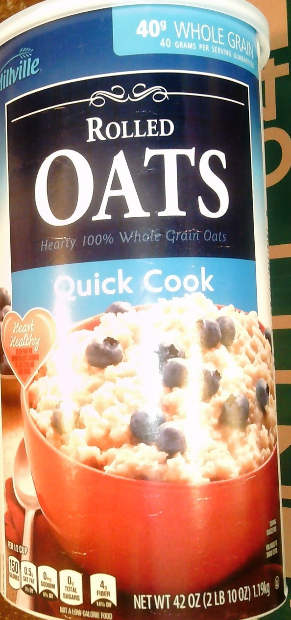 (Pack of 1) Millville Quick Cook Rolled Oats, 42 oz canister (BEST BY 10/27)
