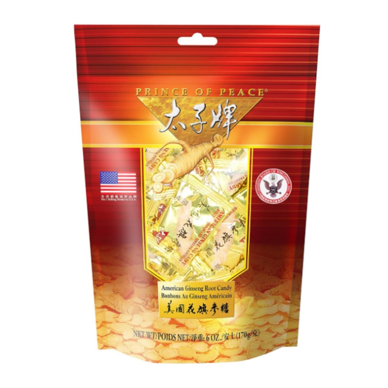 Prince of Peace American Ginseng Root Candy 6oz-Party Candy-Health Candy