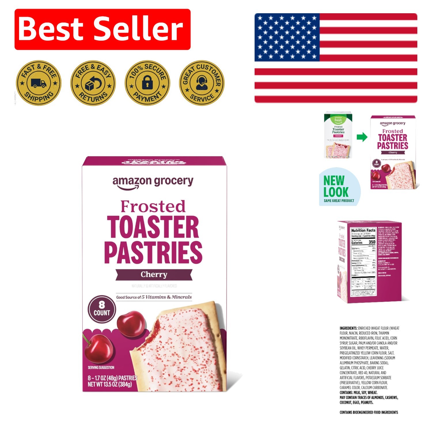 8 Cherry Frosted Toaster Pastries – Convenient 13.5 oz Box for Any Occasion