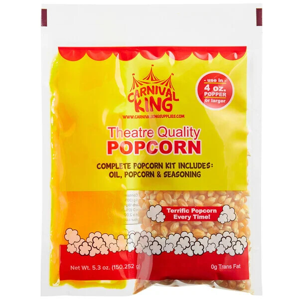 Carnival King All-In-One Popcorn Kit for 4 oz. Popper – 48/Case