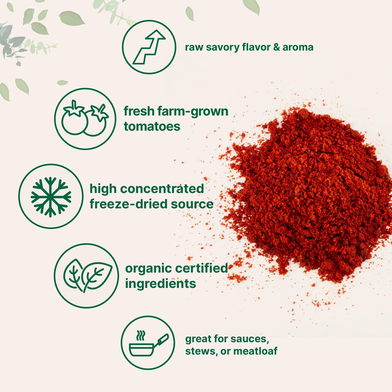 Organic Tomato Powder, 2lbs | Fresh Freeze-Dried Farm 32 Ounce (Pack of 1)