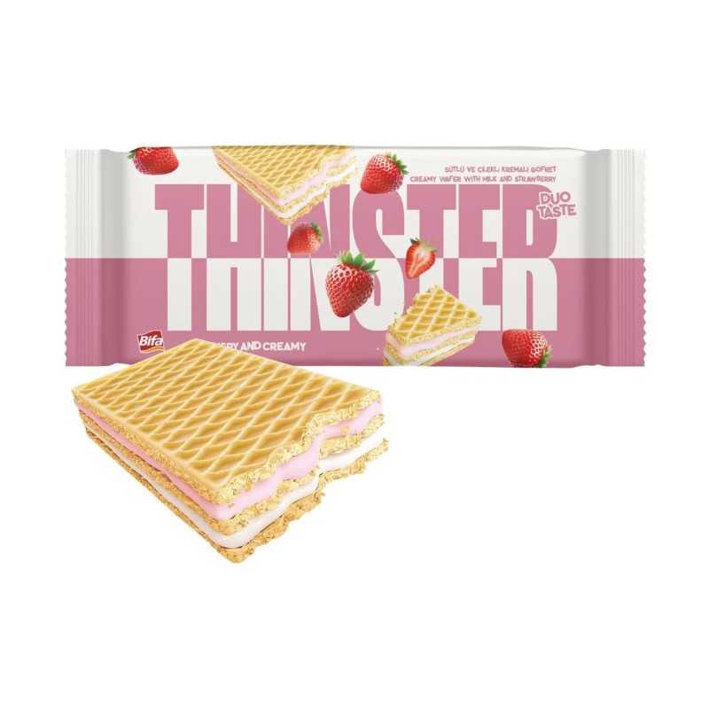 4x Bifa Thinster Strawberry Milk Thin Wafer Snack Cookie Treat Sweet Pack 5oz