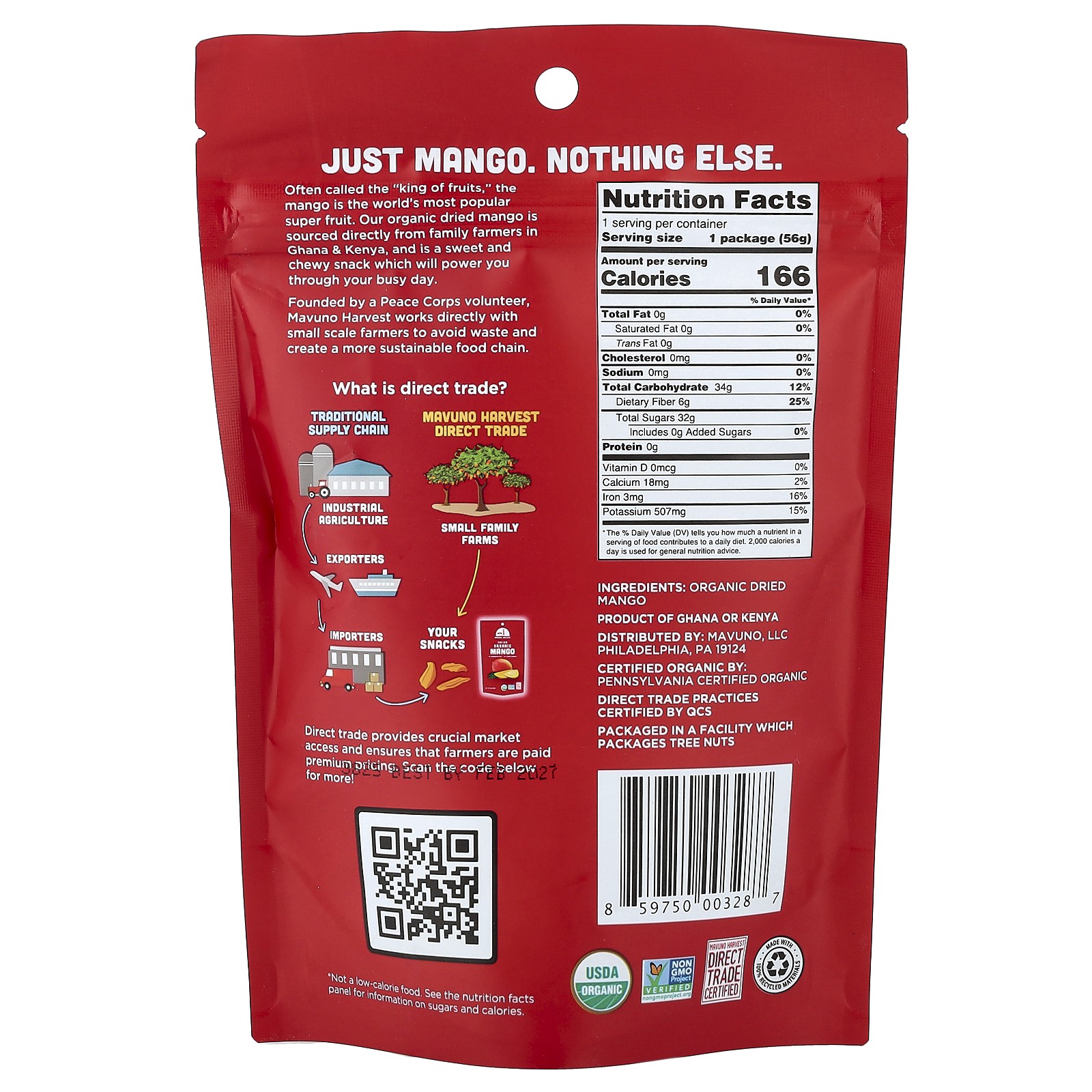 Organic Dried Mango, 2 oz (56 g)