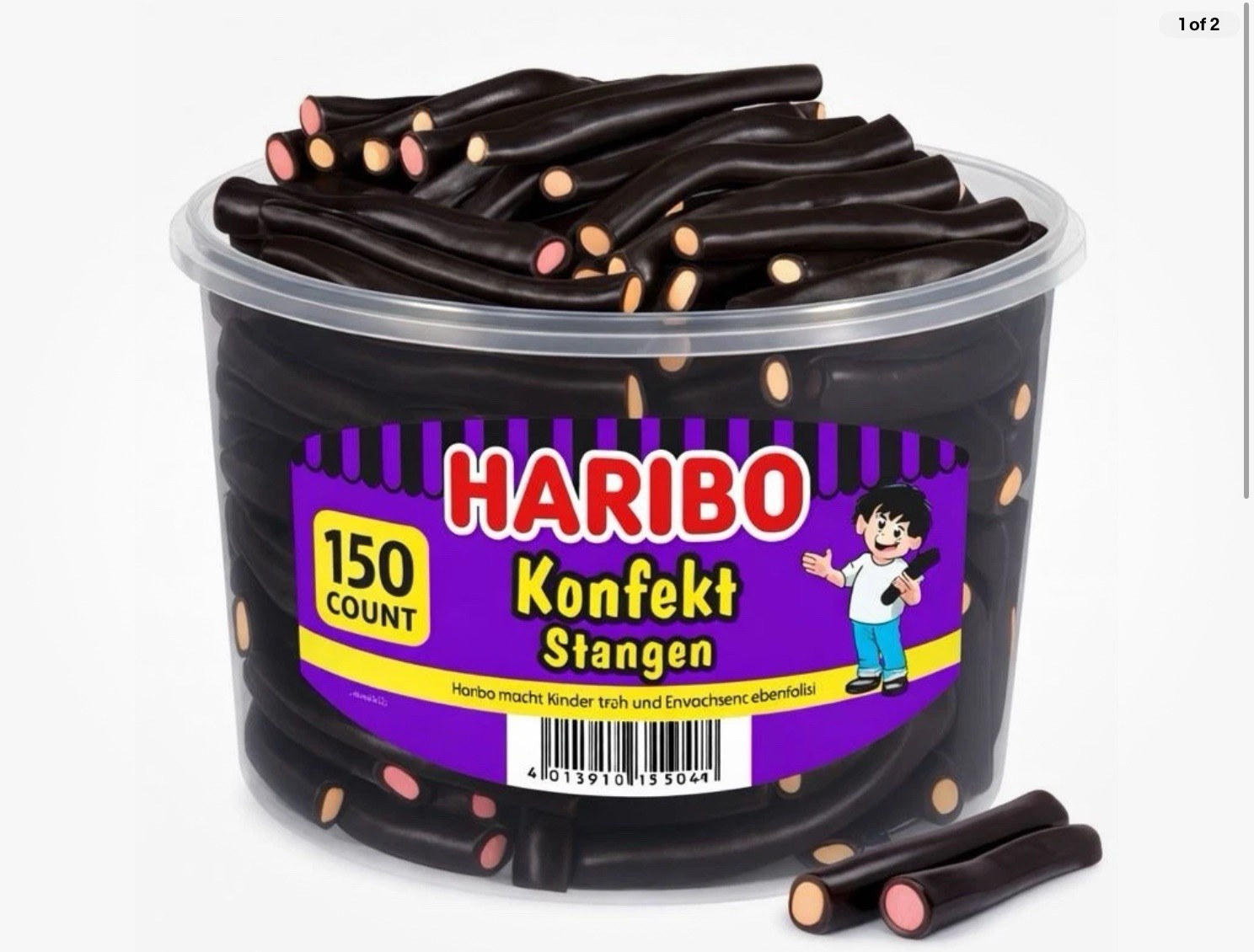 Haribo Konfekt Stangen Tub 150ct – German Licorice Candy FREE SHIPPING