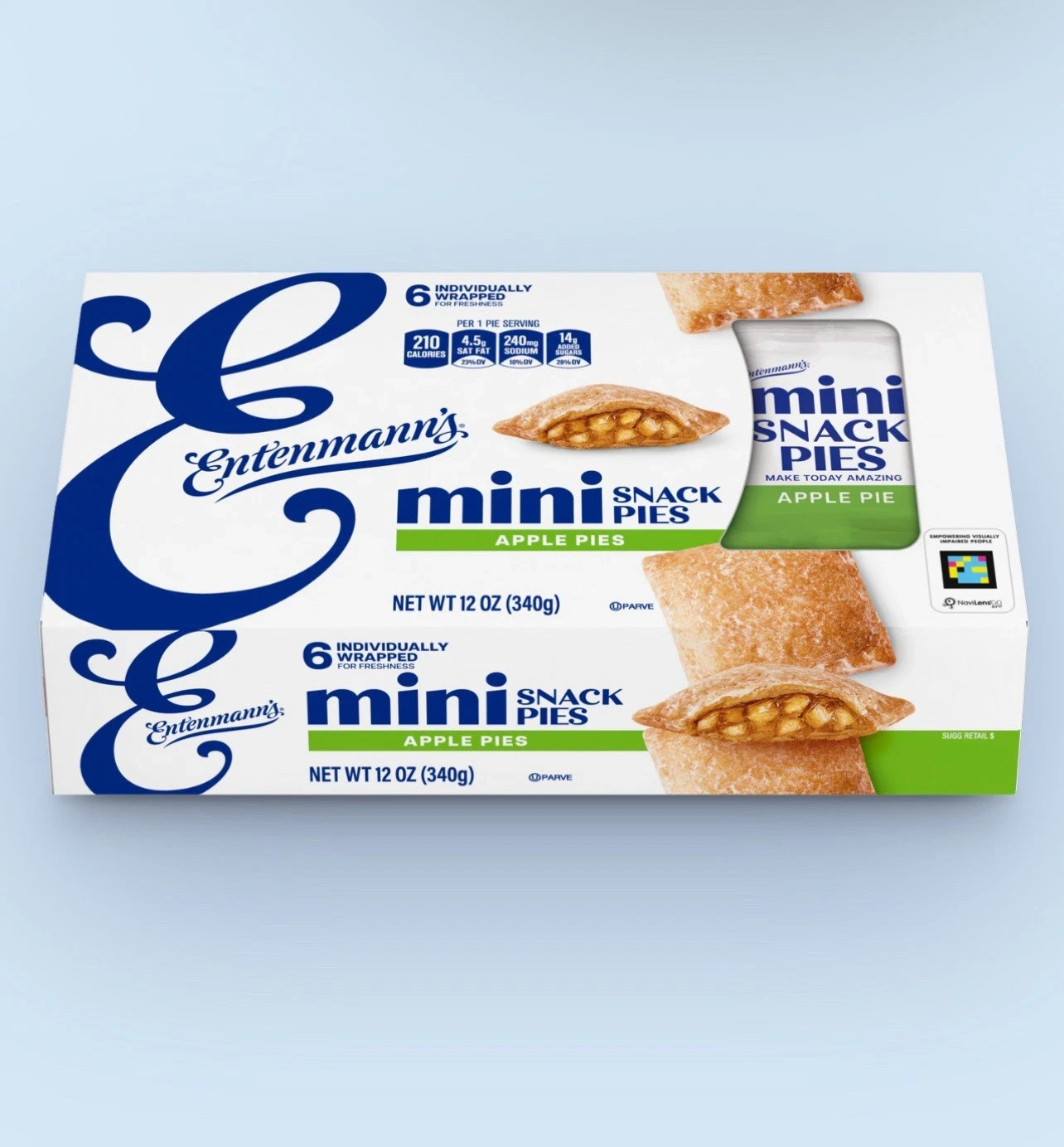 New Entenmann’s Mini Snack APPLE PIES Cakes Individual Wrapped Pastry 12oz
