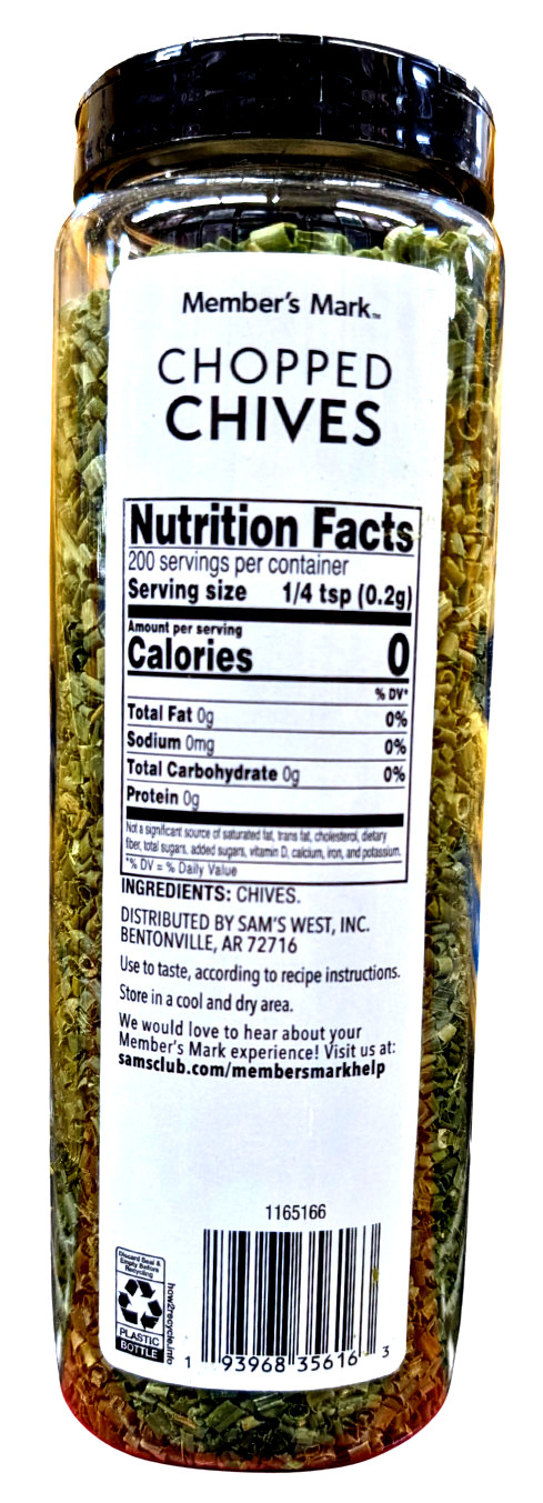 Member’s Mark Chopped Chives 1.4 Oz EXP 08/2027